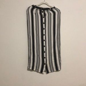 Long black/white striped skirt